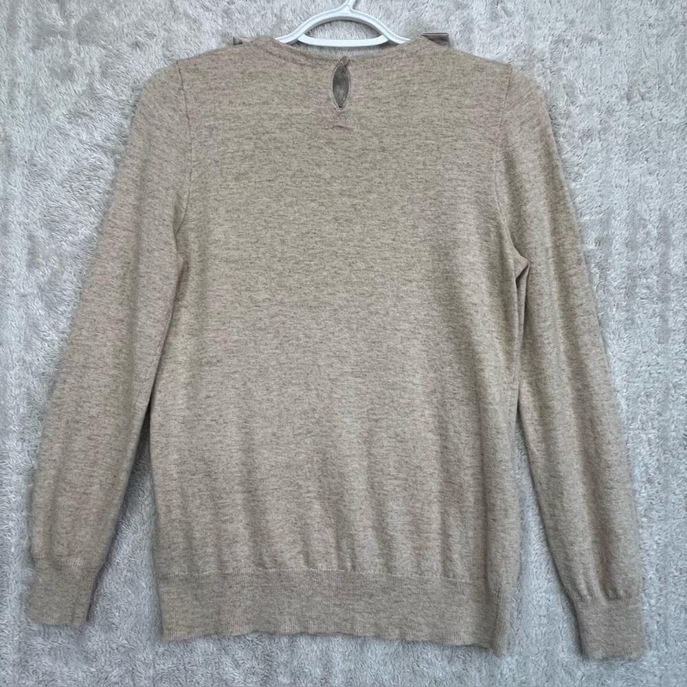 J. Crew Merino Wool Peter Pan Embellished Collar Sweater Sz XS Rhinestones - Picture 8 of 16